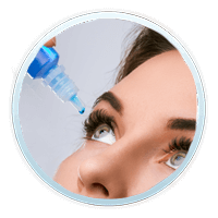 Woman using eyedrops to fight Dry Eyes
