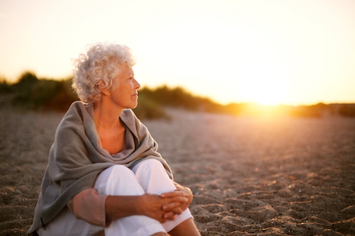 Senior woman on beach