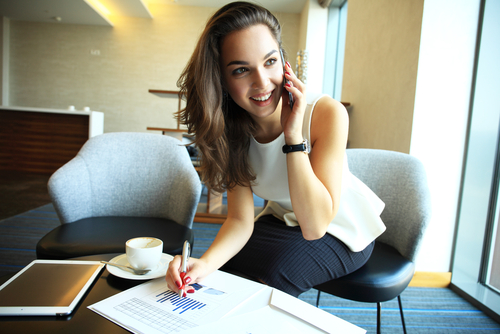 lady sitting at her desk