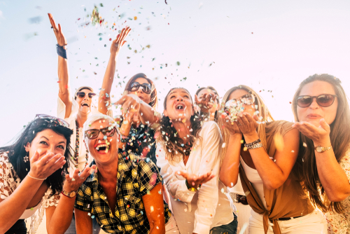 Young people celebrating after LASIK eye surgery