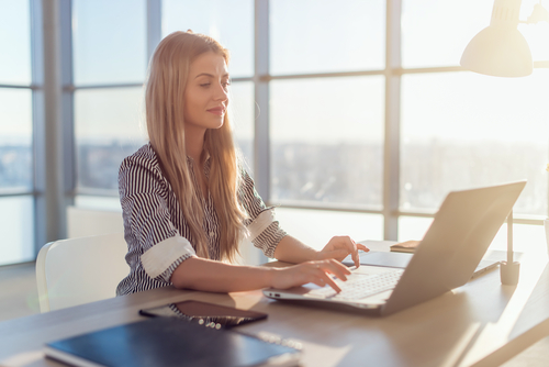 Woman researching LASIK